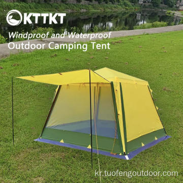 4.8kg 노란 야외 캠핑 4면 텐트